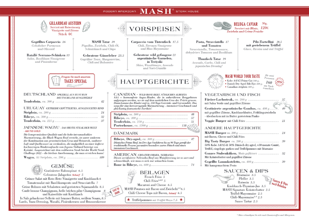 Steakhouse Hamburg MASH - Treffpunkt für Fleischliebhaber